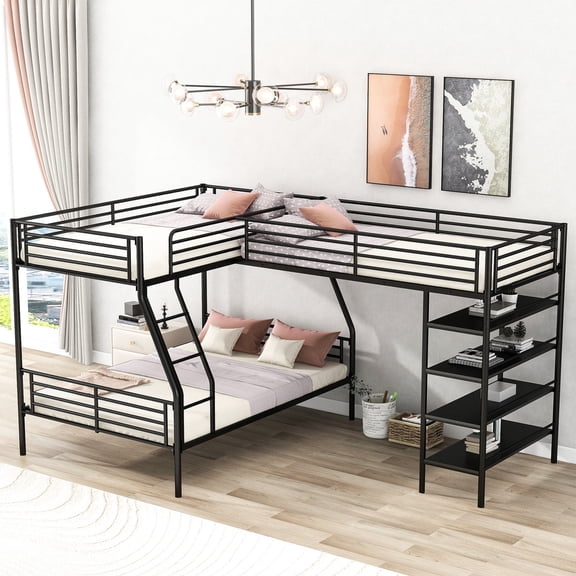 L-Shaped Loft Bed | Sleeps Multiple | Bedroom Decor