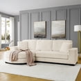 thumbnail image 1 of , L-Shaped Modular Convertible Sofa ,The arc-shaped footstool can be placed freely on the left and right-Beige, 1 of 9