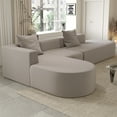 thumbnail image 1 of L Shaped Modular Sectional Couches Sofa,110" Corduroy Boneless Couch with Deep Seat  and Chaise,Modern Upholstered Cloud Sofa for Living Room Bedroom, No Assembly Required,Grey, 1 of 9