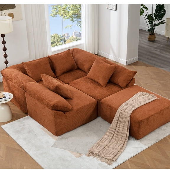 L Shaped Modular Sleeper Sofa, Cloud-like Comfort, 5 Seat / Durable and Stylish for Living Area