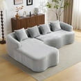 thumbnail image 1 of L-Shaped Modular Sofa with Wide Armrests - Deep Seat, Raised Backrest, 4 Free Pillows, Breathable Fabric, High-Density Foam, 1 of 21