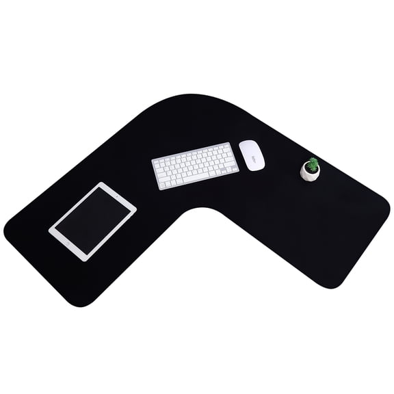 L Shaped Mouse Pad Corner Desk Pad Waterproof Mouse Pad, Large Rubber Corner Mouse Pad for Office Home L Shaped Desk Gaming Setup Computer Protection Supplies, 36.2 Inches (Black)