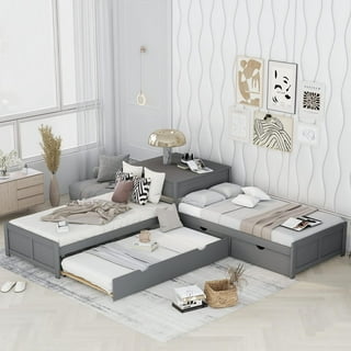 L Shaped Twin Beds Corner Table