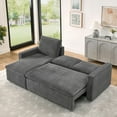 thumbnail image 1 of Modern L-Shaped Sleeper Sofa (90"), Gray Corduroy for Living Room, 1 of 12