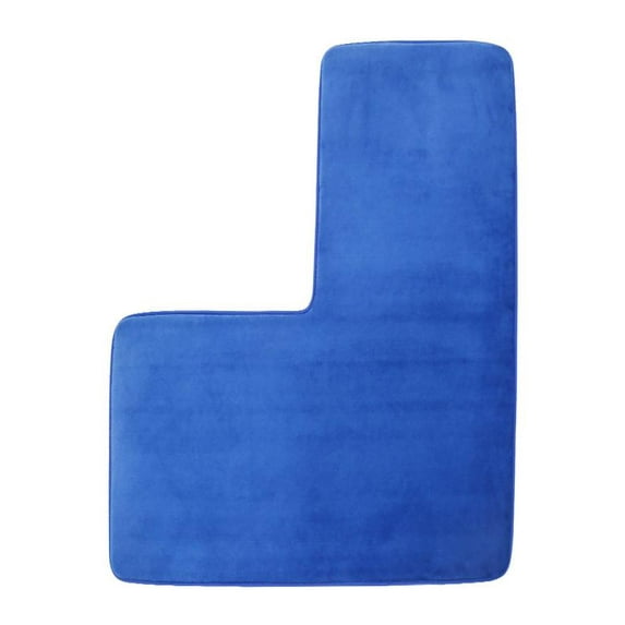 L - Shaped Rug, Corner & Bathroom Mat, Polyester Fiber Material, Non - & Soft, Ideal for Living Room/Bedroom/Bathroom, Water - Absorbent Floor Mat, Home Decor Essential,Sapphire Blue