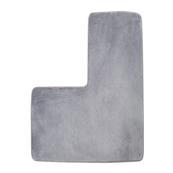 L - Shaped Rug, Corner & Bathroom Mat, Polyester Fiber Material, Non - & Soft, Ideal for Living Room/Bedroom/Bathroom, Water - Absorbent Floor Mat, Home Decor Essential,Grey