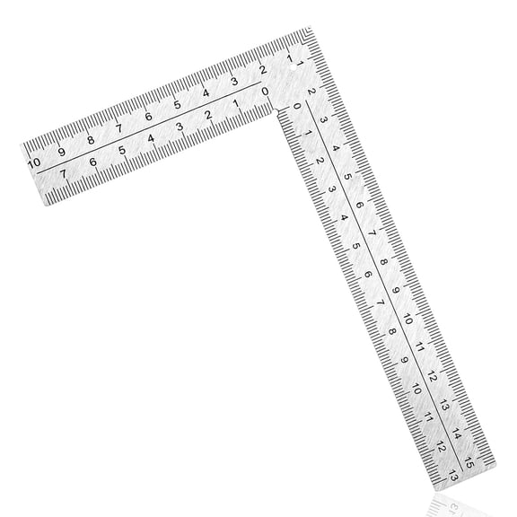 L Shaped Ruler Measuring Tool, 4 inch by 6 Square Framing Tool Stainless Steel Woodworking Ruler, Sliver Metal Squares Right for Engineer Carpenter, 1015cm (Sliver)