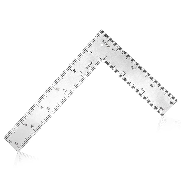 L Shaped Ruler Right Angle Ruler Framing Square Ruler 4 Inch by 6 Inch -90 Degree Stainless Steel for Engineer Carpenter Woodworking Framing Measuring Tools