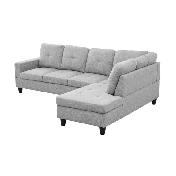 L Shaped Sectional Couch, Linen 3-Piece Couch Living Room Sofa Set, Modern Living Room Furniture Sets