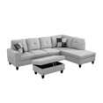 thumbnail image 1 of L Shaped Sectional Couch, Linen 3-Piece Couch Living Room Sofa Set, Modern Living Room Furniture Sets, 1 of 7