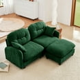 thumbnail image 1 of L Shaped Sectional Couch With Ottoman Green Chenille Fabric Tufted Backrest High Density Foam Modular Sofa For Living Room Bedroom, 1 of 9