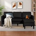 LShaped Sectional Modern Sofa Leather Convertible Sofa Sleeper Sofa