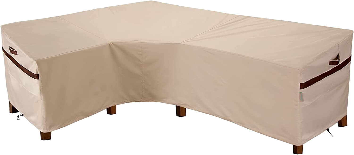 L Shaped Sectional Sofa 85''L x 106''L x 34''D x 31''/26''H Cover Waterproof Patio Furniture Cover Sectional Couch Cover Left-Facing Windproof, Waterproof, UV-Resistant