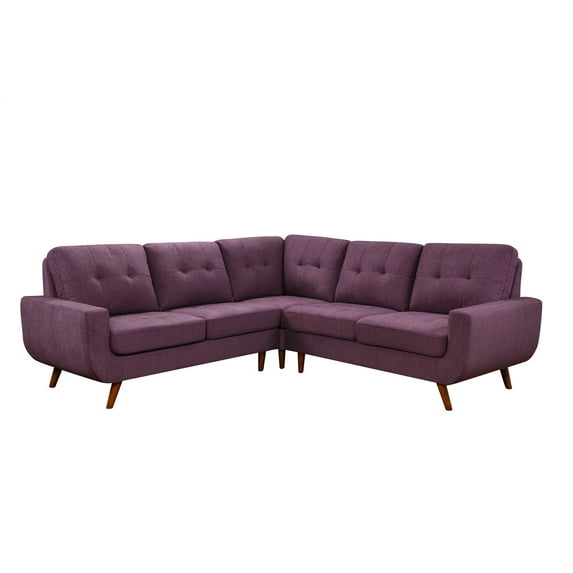 L-Shaped Sectional Sofa with Chaise,Convertible Sectional Sofa,5-Seater Corner Couch with Removable Cushions,96"x96" Upholstered Sectional Sofa for Apartments Living Room Office,Purple