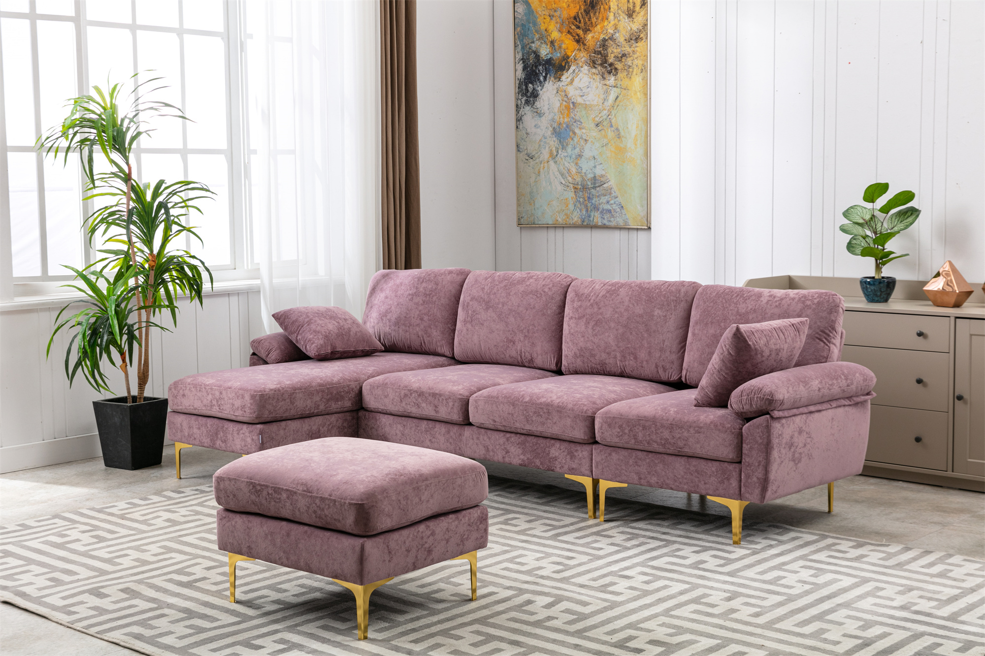 Purple Velvet Sectional Sofa Matttroy