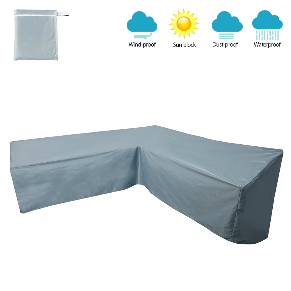 Your's Bath Large L Shaped Garden Furniture Covers Waterproof Windproof Heavy Duty Outdoor Patio Rattan Corner Sofa Cover With Storage Bag