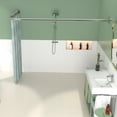 thumbnail image 1 of L Shaped Shower Curtain Rod,28-39 X 43-67 Inch Curved Shower Rod,Adjustable Shower Rods for Bathroom,Stainless Drilling Shower Curtain Rods with 18 Ring Hooks,for Bathroom Tub Dressing Room, 1 of 6