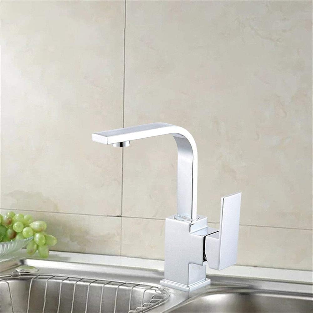 LShaped SingleConnected Kitchen Faucet Copper Cold and Hot Water