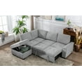 thumbnail image 1 of L-Shaped Sleeper Sofa with Pull Out Bed, Convertible Sofa Bed, Corner Sectional Sofa with Storage Ottoman, Hidden Arm Storage and USB Ports, Modular Sofa Couch for Living Room Apartment, Gray, 1 of 9