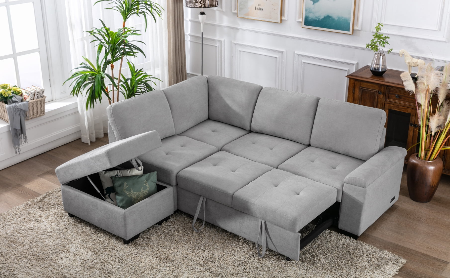 Modular Sofa With Hidden Arm Storage