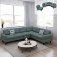 thumbnail image 1 of L Shaped Sofa Couch U Shaped Sectional Corner Sofa 6-Seater Furniture Modular Couches for Living room, Dendrobium Green, 1 of 7