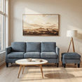 thumbnail image 1 of L-Shaped Corduroy Sectional Sofa 88 inch 3-Seater Couch with Chaise for Small Apartments Compact Living Room Dorm Furniture Modern Gray, 1 of 10