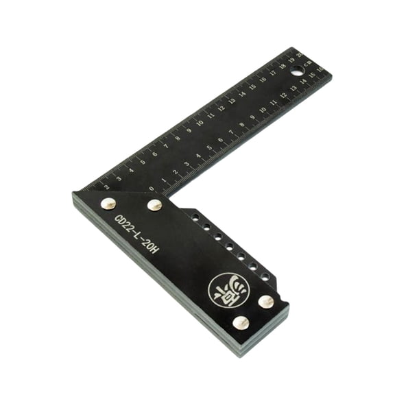 L Shaped Square Ruler High Precision for Engineer Multifunctional Carpenter Squa Black 200mm
