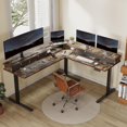 thumbnail image 1 of L Shaped Standing Desk with 4 Drawers, Adjustable Electric Corner Table for Home Office Game Studio, 1 of 8