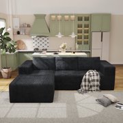 YVDNHP Modular Cloud Sofa, 107.8" L-Shaped Sectional Sofa - No Assembly Required, Flannel Fabric Deep Seating Couch for Living Room