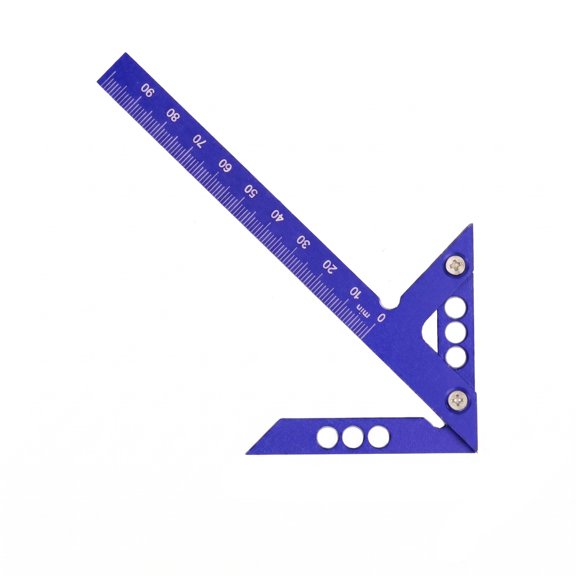 L Shaped Triangle Ruler, High Precision Metric Square Multifunctional Drawing Tool, Layout Measuring Instrument for Carpentry Drafting Blue