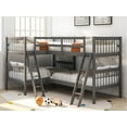 thumbnail image 1 of L-Shaped Twin Bunk Bed Twin Over Twin Bunk Bed with Ladder No Box Spring Needed, 1 of 7
