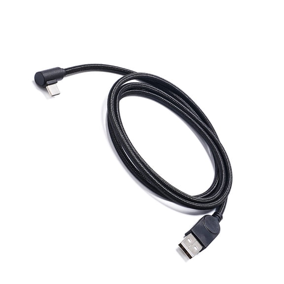 L Shaped USB Type C To USB A Charging Line Braided Nylon Construction 90 Degree Design 3A For Portable Electronics Toy