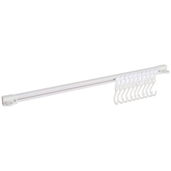 L-Shaped Wall Hanging Hooks for Cabinets - Multifunctional Sliding Kitchen Hooks, No Punching Adhesive Design, Space-Saving Multi-Hook Solution for Various Applications White
