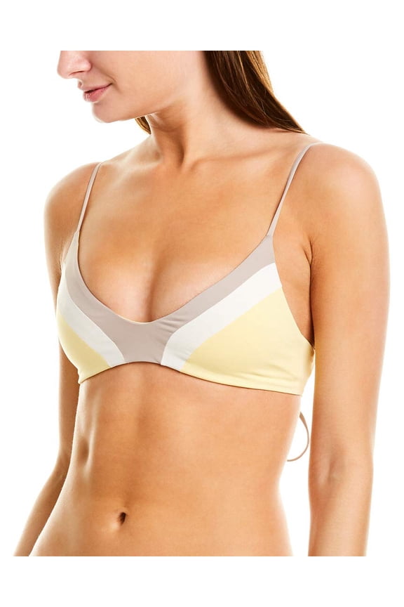 L*Space Bodhi Blocked Bikini Top Swimwear Cream Daisy Size Small