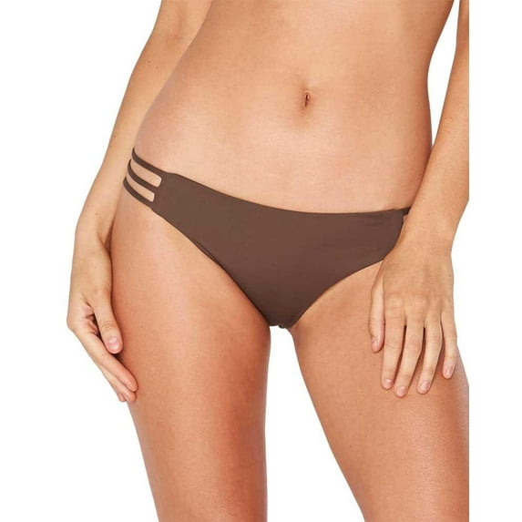 L*Space CHOCOLATE Kennedy Bikini Swim Bottom, US Small