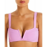 L*Space Lee Lee Textured V-Notch Bikini Tops, Light Pink, 34 D