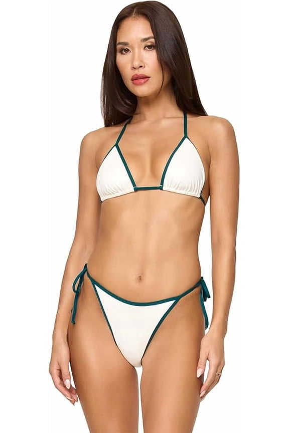 L*Space Levy Bikini Bottom - Cream-Deep Teal-N