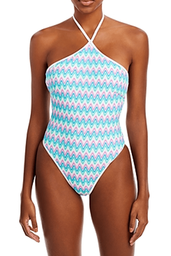 L*Space OMBRE CHEVRON Mirabella Classic One Piece Swimsuit, US X-Large