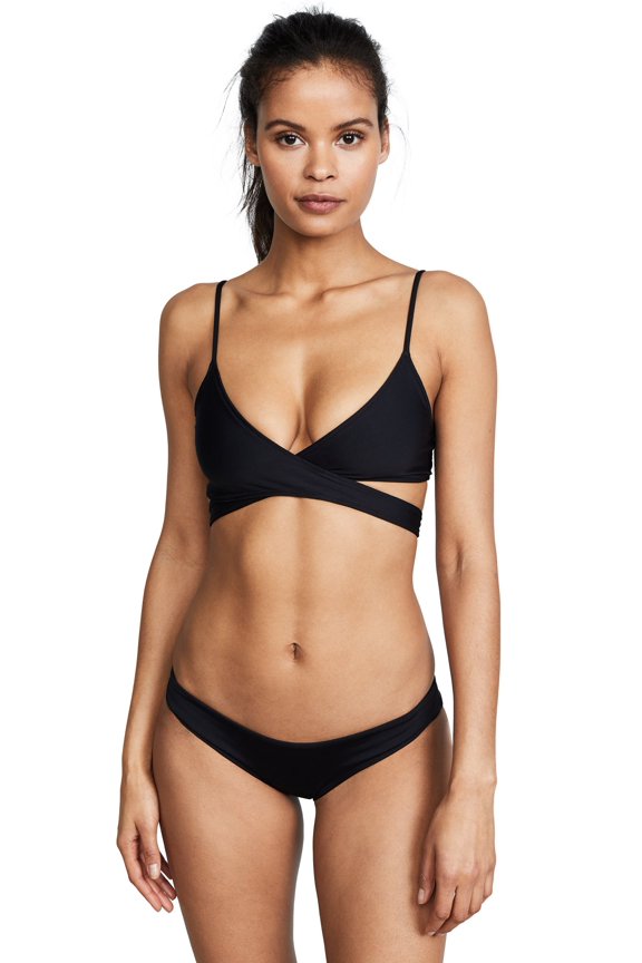 L*Space Sweet & Chic Chloe Wrap Top Strawberry Black Size LG (36C-D)