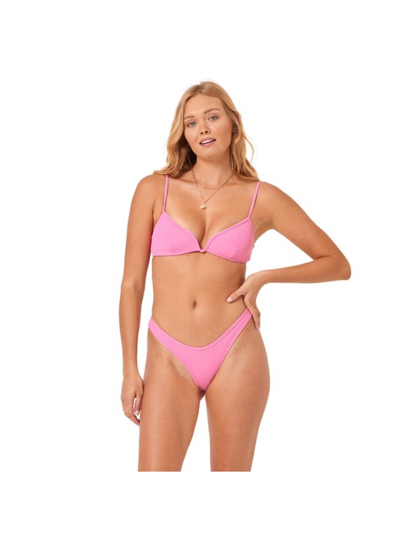 L*Space Women's Helena Top and Bottoms Pink XL