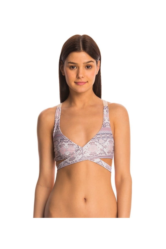 L*Space Women's Joey Bikini Top, Cream SIZE LARGE