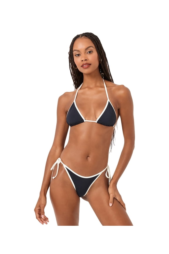 L*Space Women's Levy Bottom Swimwear Classic, Black/Cream Size S