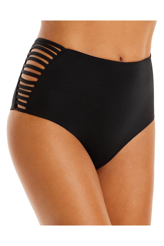 Womens Harrington Straps Bitsy Cut Bikini Swim Bottom Black S