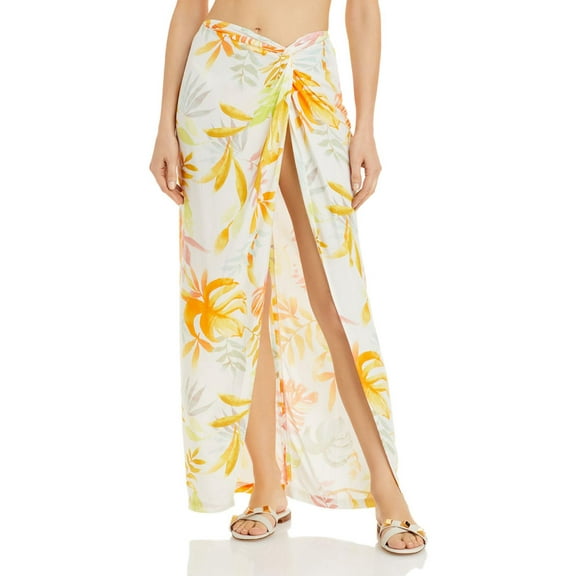 L Space Womens Mia Wrap Printed Skirt Swim Cover-Up
