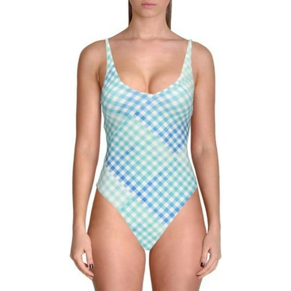 L Space Womens Plaid Cheeky One-Piece Swimsuit