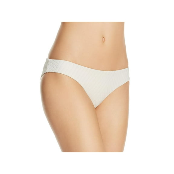 L Space Womens Sandy Textured Slimming Bikini Swim Bottom Ivory L