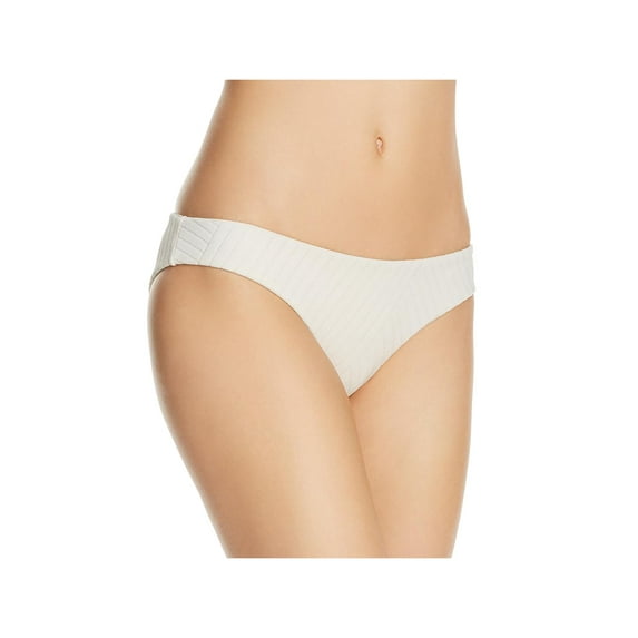 L Space Womens Sandy Textured Slimming Bikini Swim Bottom Ivory L