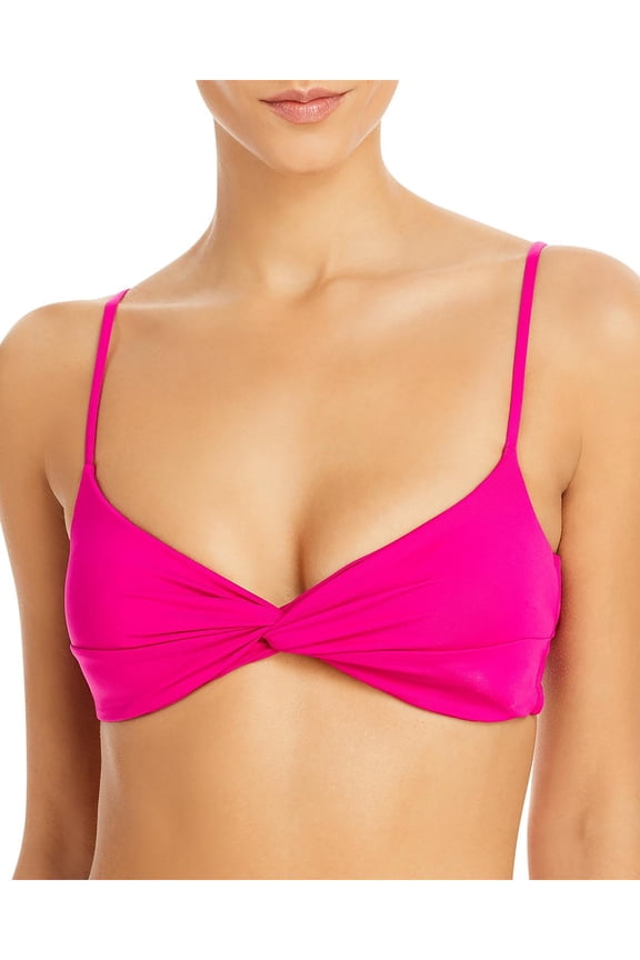 Womens Solid Nylon Bikini Swim top