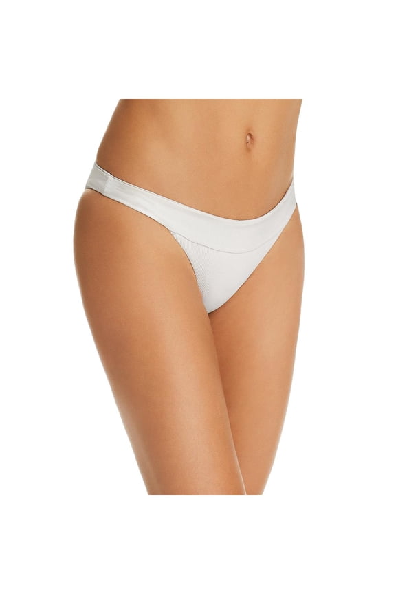 Womens Veronica Solid Ribbed Swim Bottom Separates Ivory XS