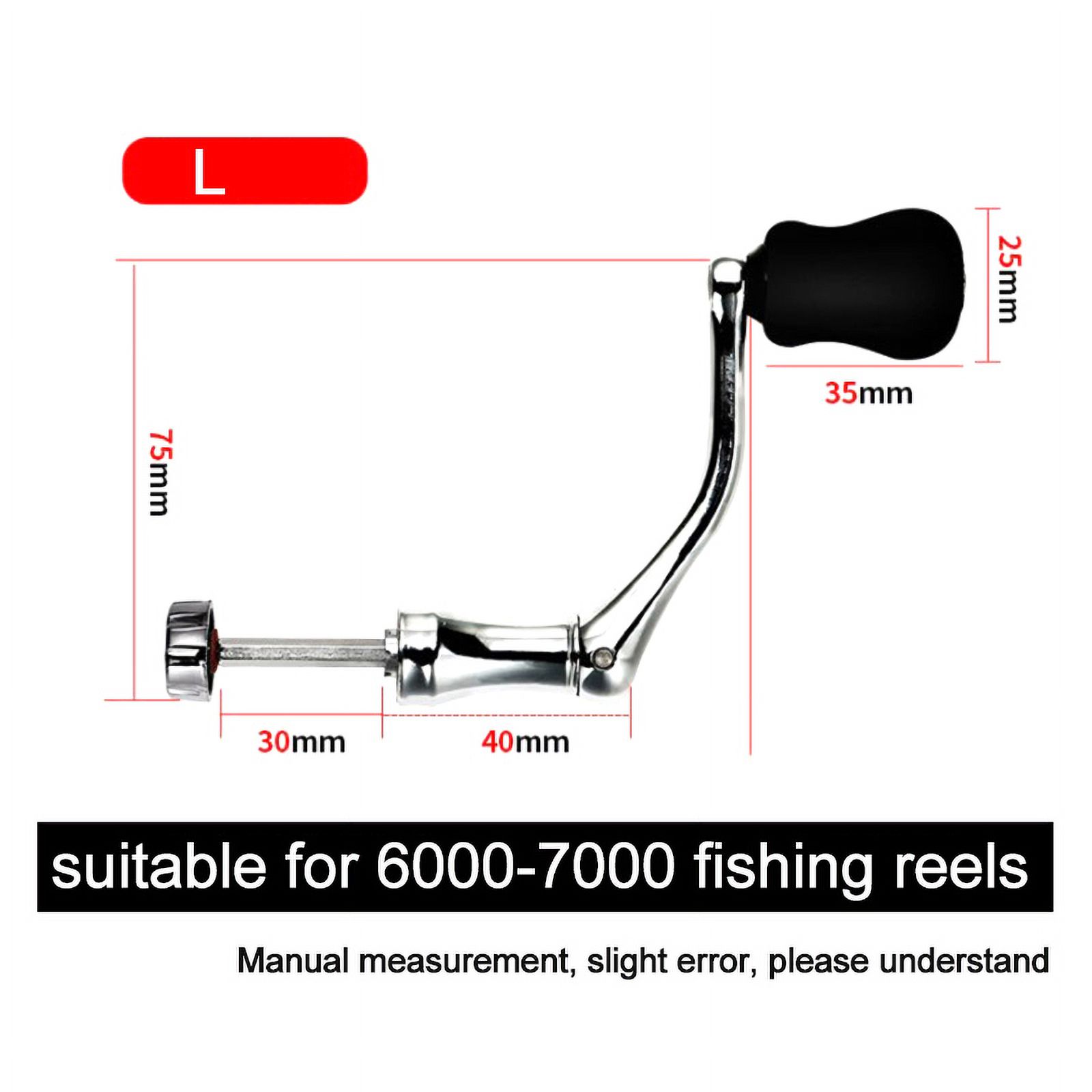 (L) Spinning Reel Handle Metal Fishing Spinning Reel Crank Handle